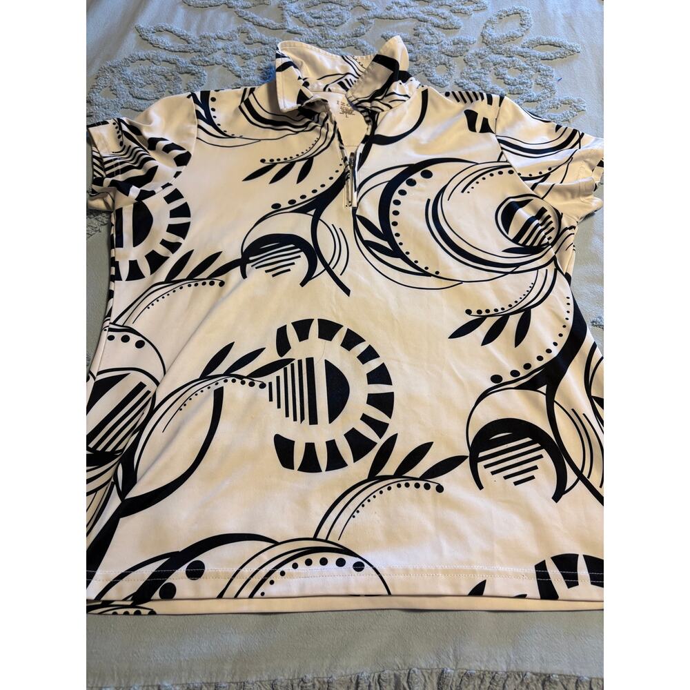 Izod Polo Shirt Black and White Designs Sz Large
